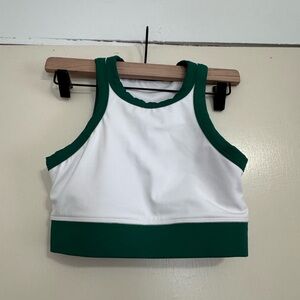 Emerald and White Sports Bra